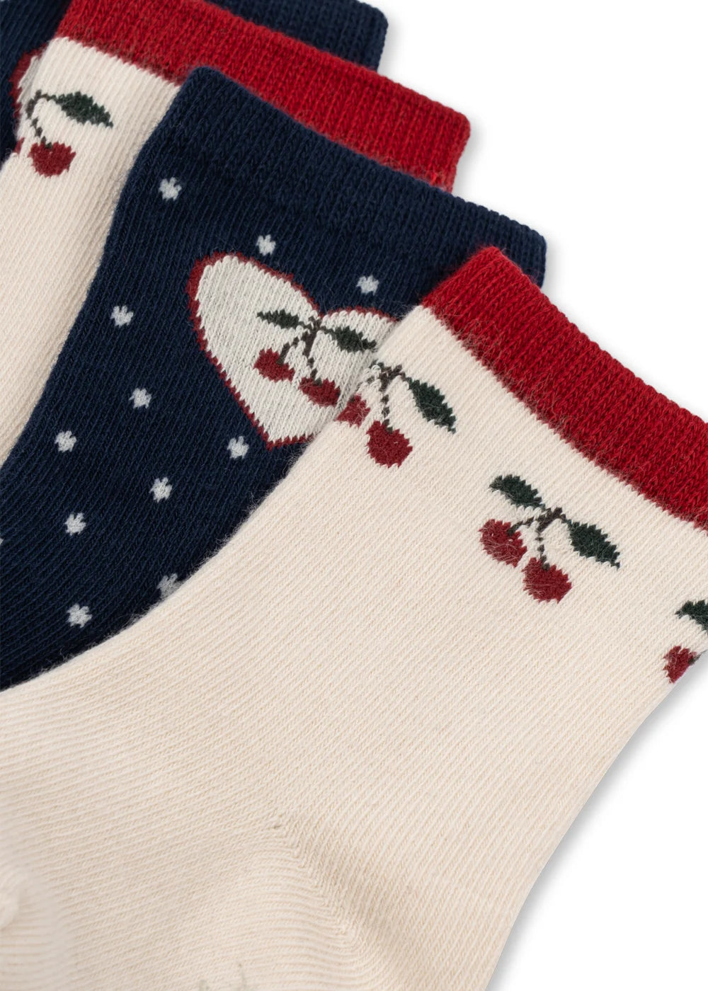 2 PAK JACQUARD STRØMPER - CHERRY MIX