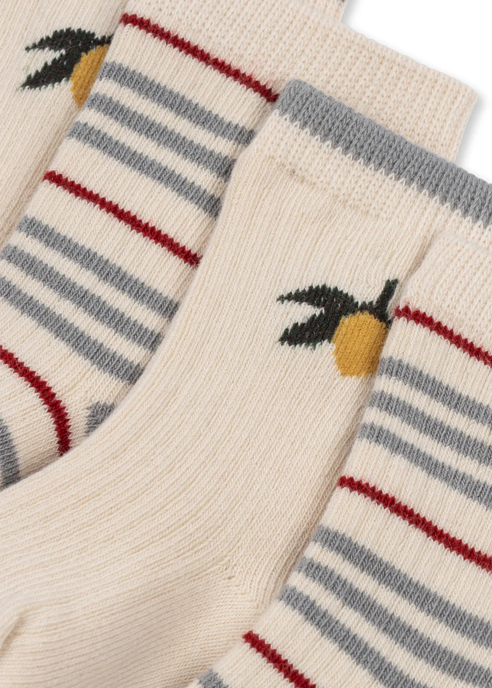 2-PAK RIB STRØMPER - BLUE STRIPE / LEMON