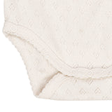 Copenhagen Colors Pointelle Heart Slå-om Bodystocking SS - Cream