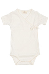 Copenhagen Colors Pointelle Heart Slå-om Bodystocking SS - Cream