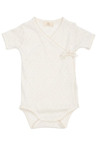 Copenhagen Colors Pointelle Heart Slå-om Bodystocking SS - Cream