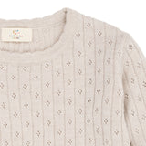 Copenhagen Colors Merino Classic Pointelle Blouse - Pale Cream Melange
