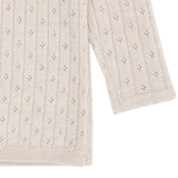 Copenhagen Colors Merino Classic Pointelle Blouse - Pale Cream Melange
