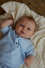 Copenhagen Colors Seersucker Baby set - Sky Blue / Cream Stripe