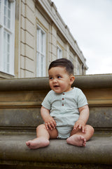 Copenhagen Colors Seersucker Romper - Green / Cream Stripe