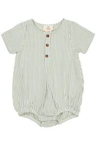 Copenhagen Colors Seersucker Romper - Green / Cream Stripe