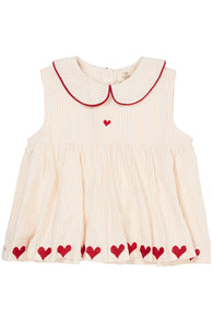 Copenhagen Colors Seersucker Blouse - Dusty Rose / Cream Stripe