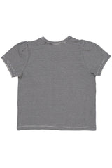 Copenhagen Colors Striped T-shirt w ruffle sleeves - Navy Cream stripe