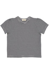 Copenhagen Colors Striped T-shirt w ruffle sleeves - Navy Cream stripe