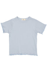 Copenhagen Colors Summer Pointelle T-shirt - Dusty Blue