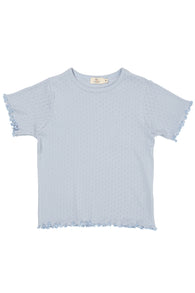 Copenhagen Colors Summer Pointelle T-shirt - Dusty Blue