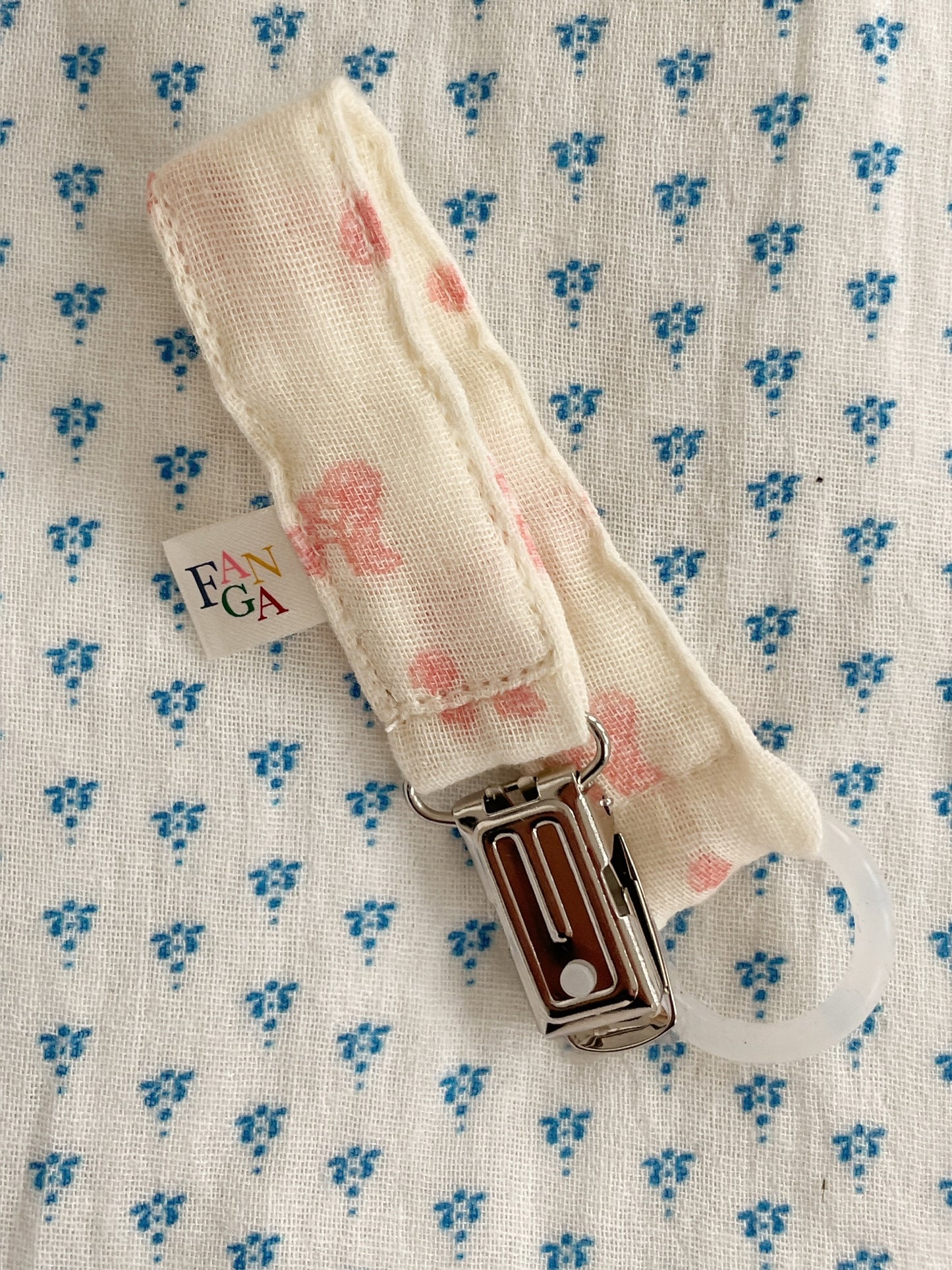 Fanga Fontana Ven Pacifier Strap - Punto Rosa
