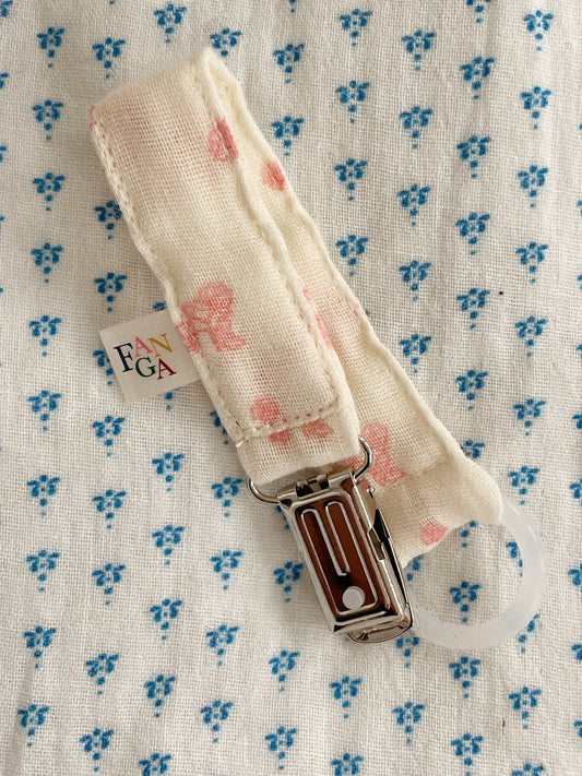 Fanga Fontana Ven Pacifier Strap - Punto Rosa