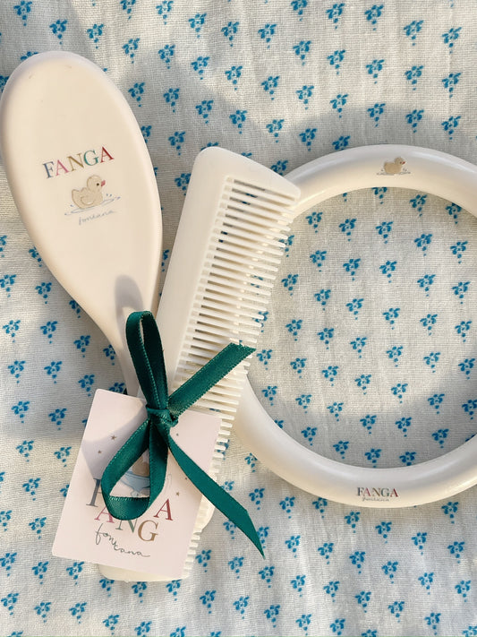 Fanga Fontana Baby Hairbrush Set - Beige