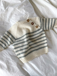 Håndstrikket NY Seaside sweater, let uld str. 3 mdr