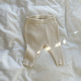 Serendipity ribstrikkede leggings, creme