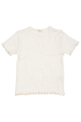 Copenhagen Colors Pointelle Heart T-shirt - Cream