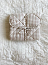 Lalaby Pusleunderlag, Beige Gingham - PREORDER - kommer i uge 50