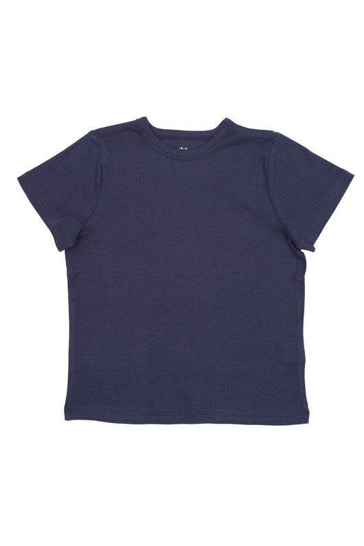 Copenhagen Colors Rib jersey Classic Tee - Navy Blue