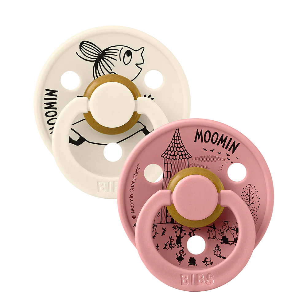 Bibs X Moomin 2-pak sutter Latex Size 2 - Lille My - Ivory/Dusty Pink