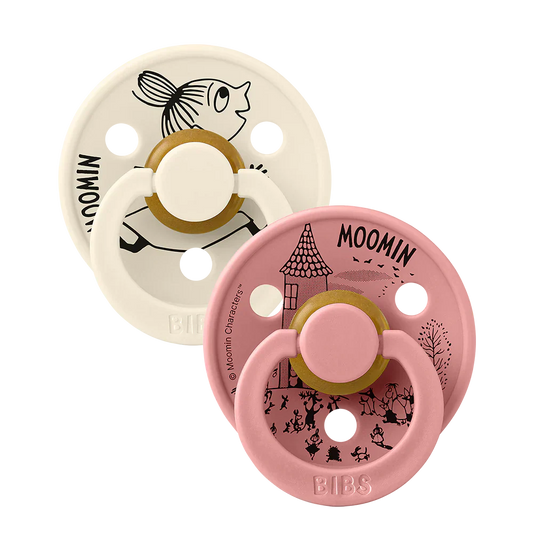 Bibs X Moomin 2-pak sutter Latex Size 2 - Lille My - Ivory/Dusty Pink