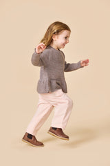 Copenhagen Colors Merino Knit Blouse with Frill - Natural Melange