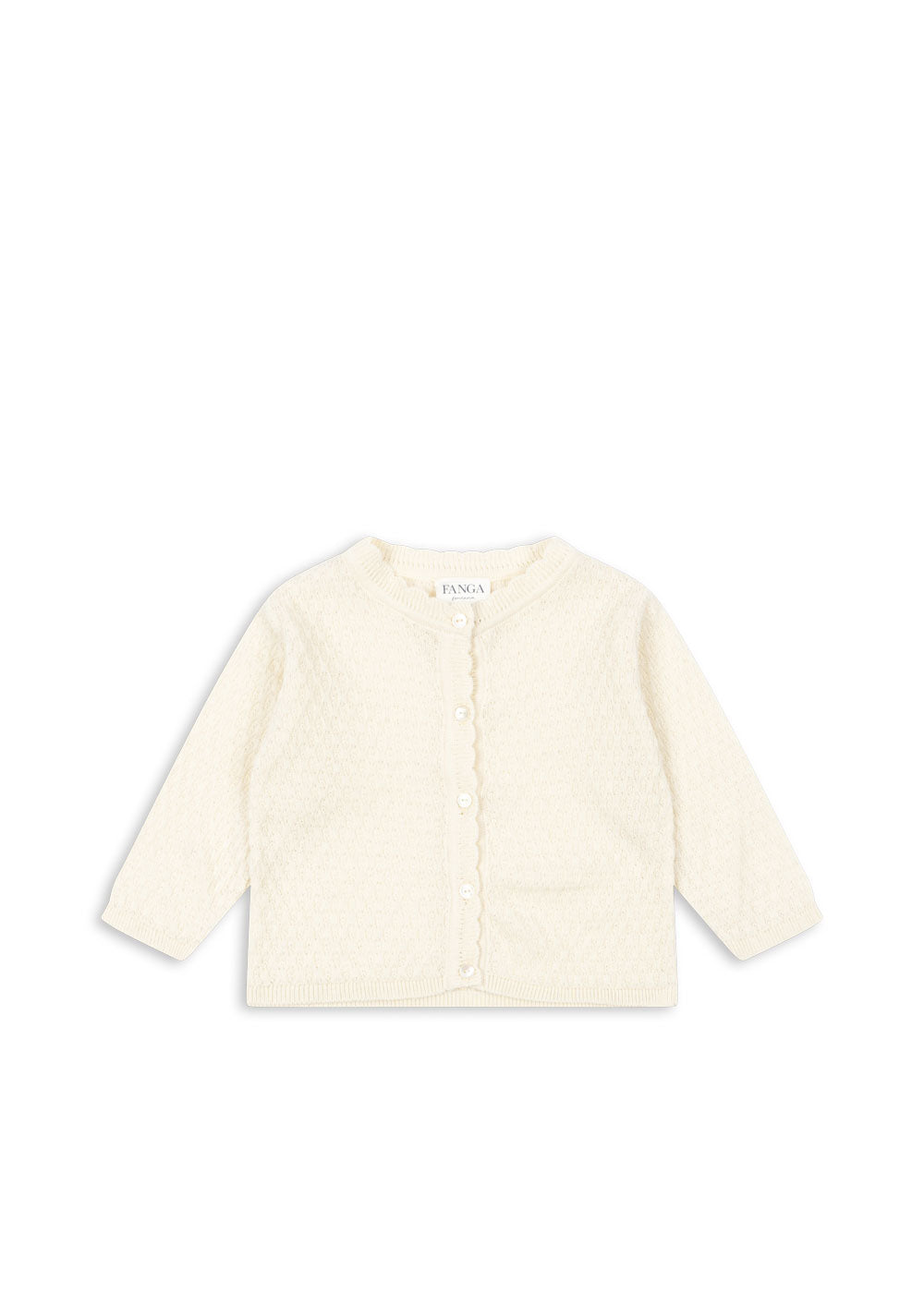 Fanga Fontana Venti Pointelle Cardigan - Antique White