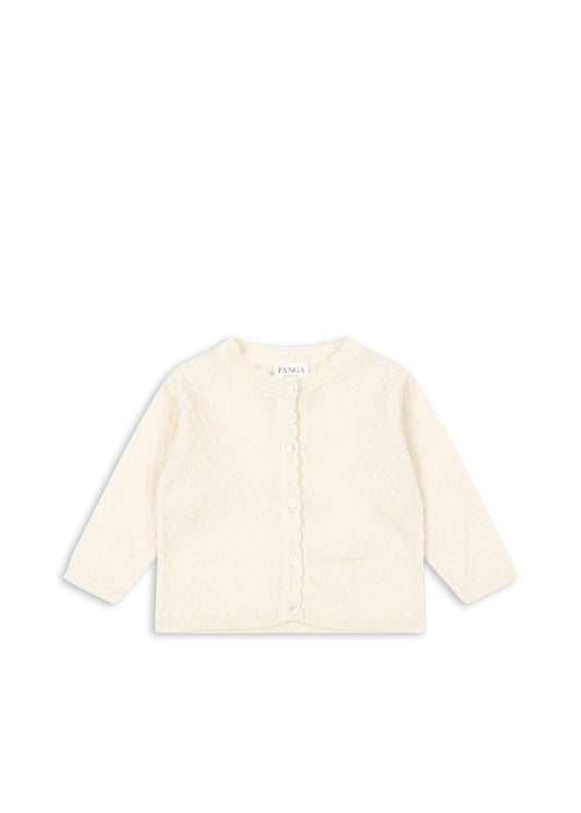 Fanga Fontana Venti Pointelle Cardigan - Antique White