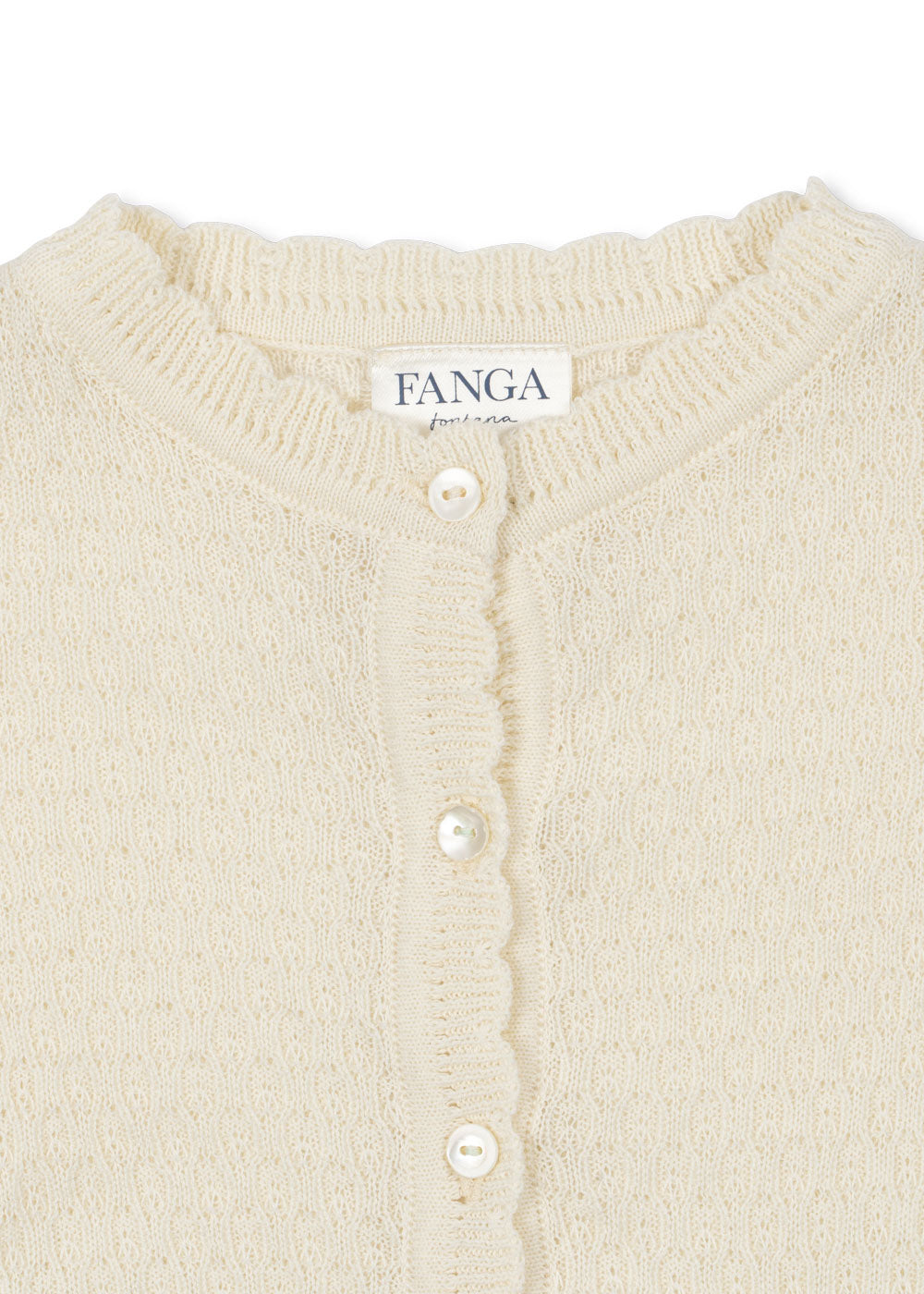 Fanga Fontana Venti Pointelle Cardigan - Antique White