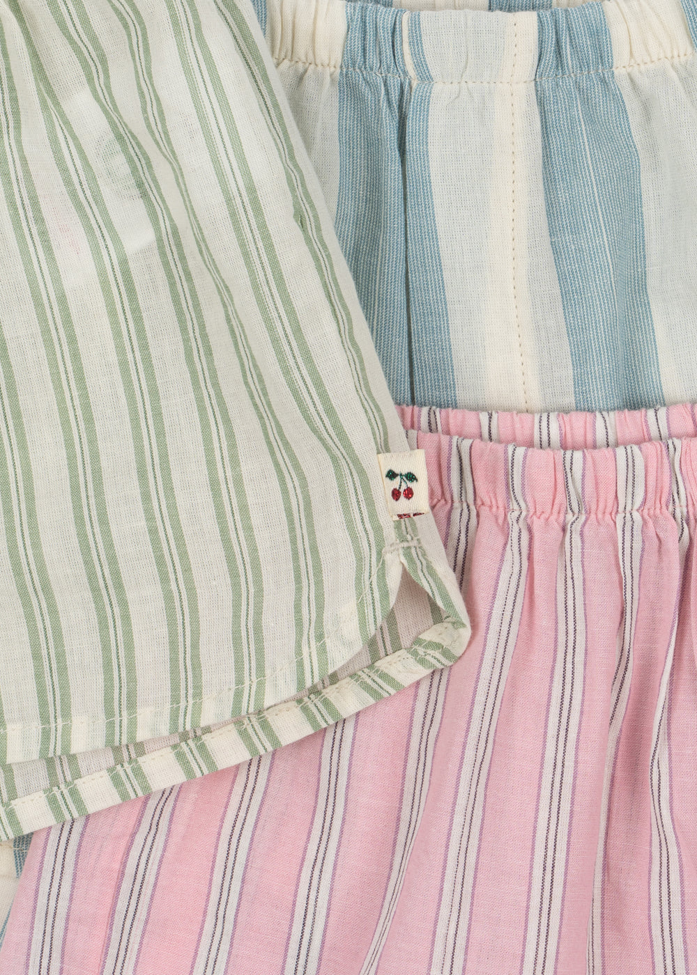 Konges Sløjd 3-pak Asli Shorts - basil/orchid/bleu stripe