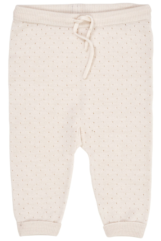Copenhagen Colors Merino Pants med hulmønster - Cream