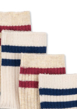 Konges Sløjd 2-pak Rib Socks - OffWhite/Multi Stripe