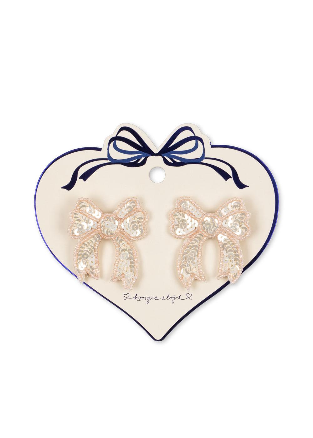 Konges Sløjd 2-pak Sequin Bow Hairclip - Cameo Rose