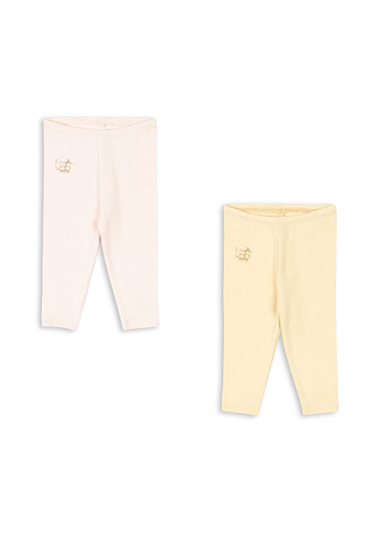 Fanga Fontana 2-pak Perla Leggings - Banana Crepe/Creole Pink