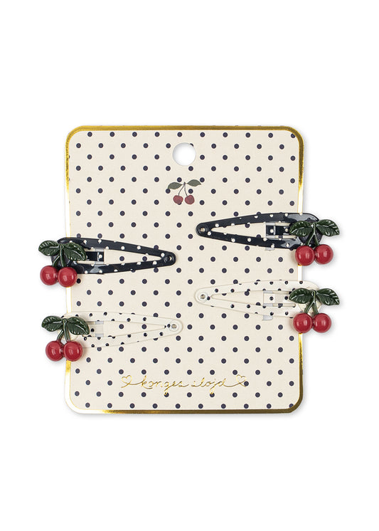 4 PACK CHERRY DOT HAIR CLIP