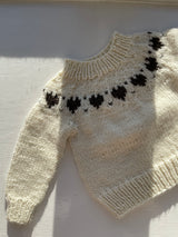 Håndstrikket NY sweater til nyfødt, Merino str. 0-1 mdr