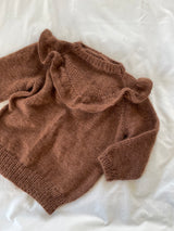 Håndstrikket sweater med flæse, uld & mohair str. 4-5 år