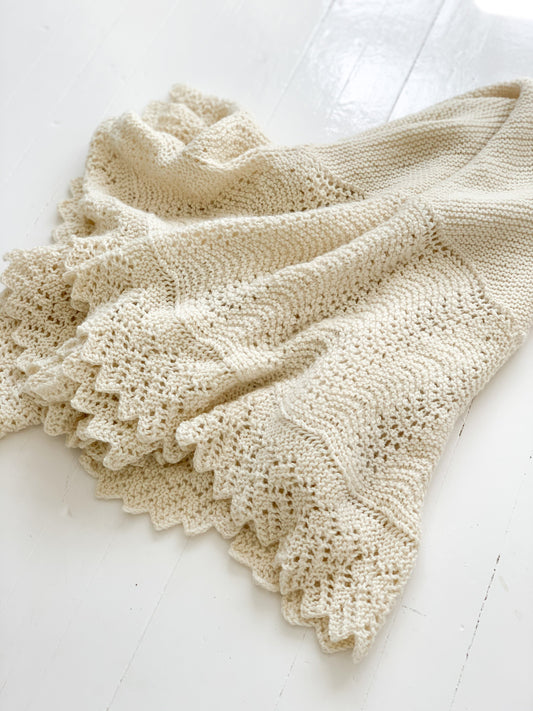Håndstrikket Mary svøb/tæppe, Merino