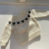 Håndstrikket NY sweater til nyfødt, Merino str. 0-1 mdr