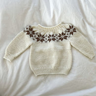 Håndstrikket NY Stjernesweater, Merino str. 4-6 mdr