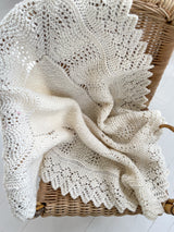 Håndstrikket Mary svøb/tæppe, Merino