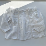 Zara yndig skjortebluse med broderi str. 0-2 mdr